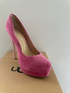 Aldo Pink Suede Platform Stiletto Pump